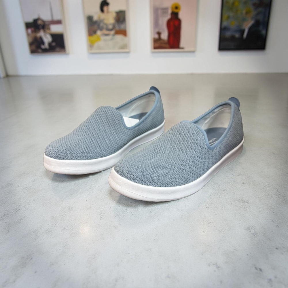 Coldwater Creek blue fabric slip ons